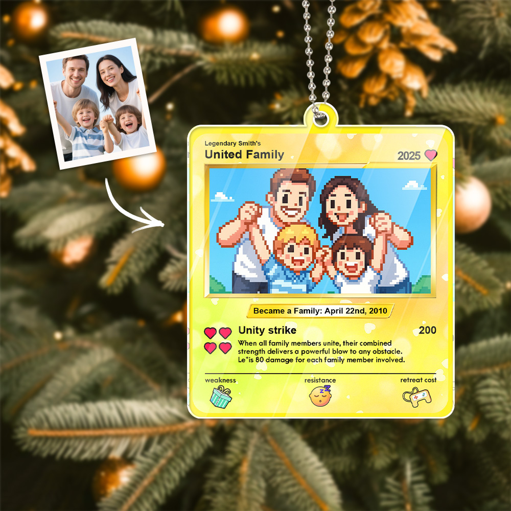Kerstcadeaus Aangepaste Auto-ornament Tasbedels Acryl Op Maat Gemaakt Cadeau Voor Vader En Moeder - SokkenFoto