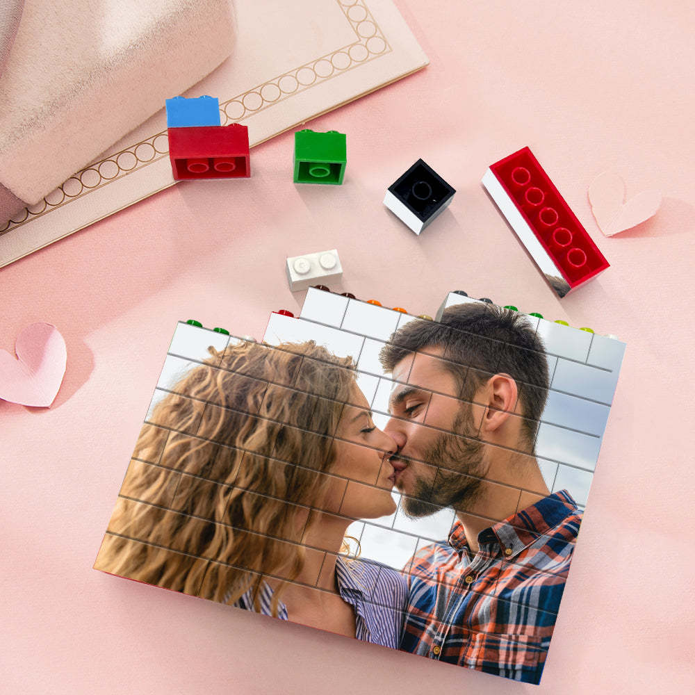 Gepersonaliseerde Bouwsteen Custom Photo Block Colors Brick Puzzles Gifts - SokkenFoto