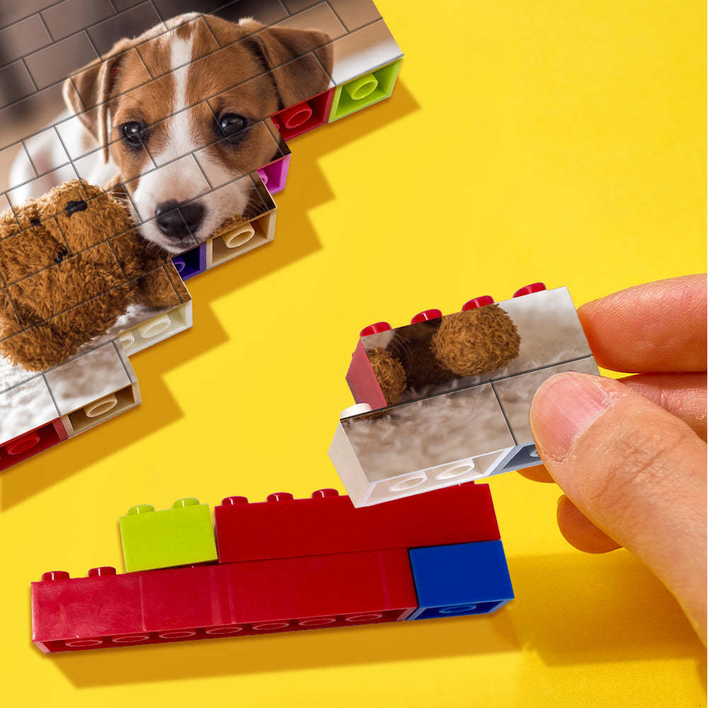 Gepersonaliseerde Bouwsteen Custom Photo Block Colors Brick Puzzles Gifts - SokkenFoto