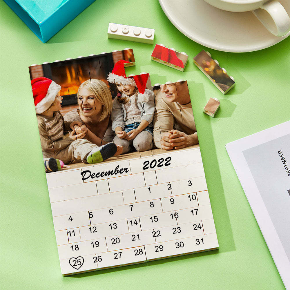 Aangepaste Foto Bouwsteen Puzzel Kalender Belangrijke Datum Cadeaus Voor Hem - SokkenFoto