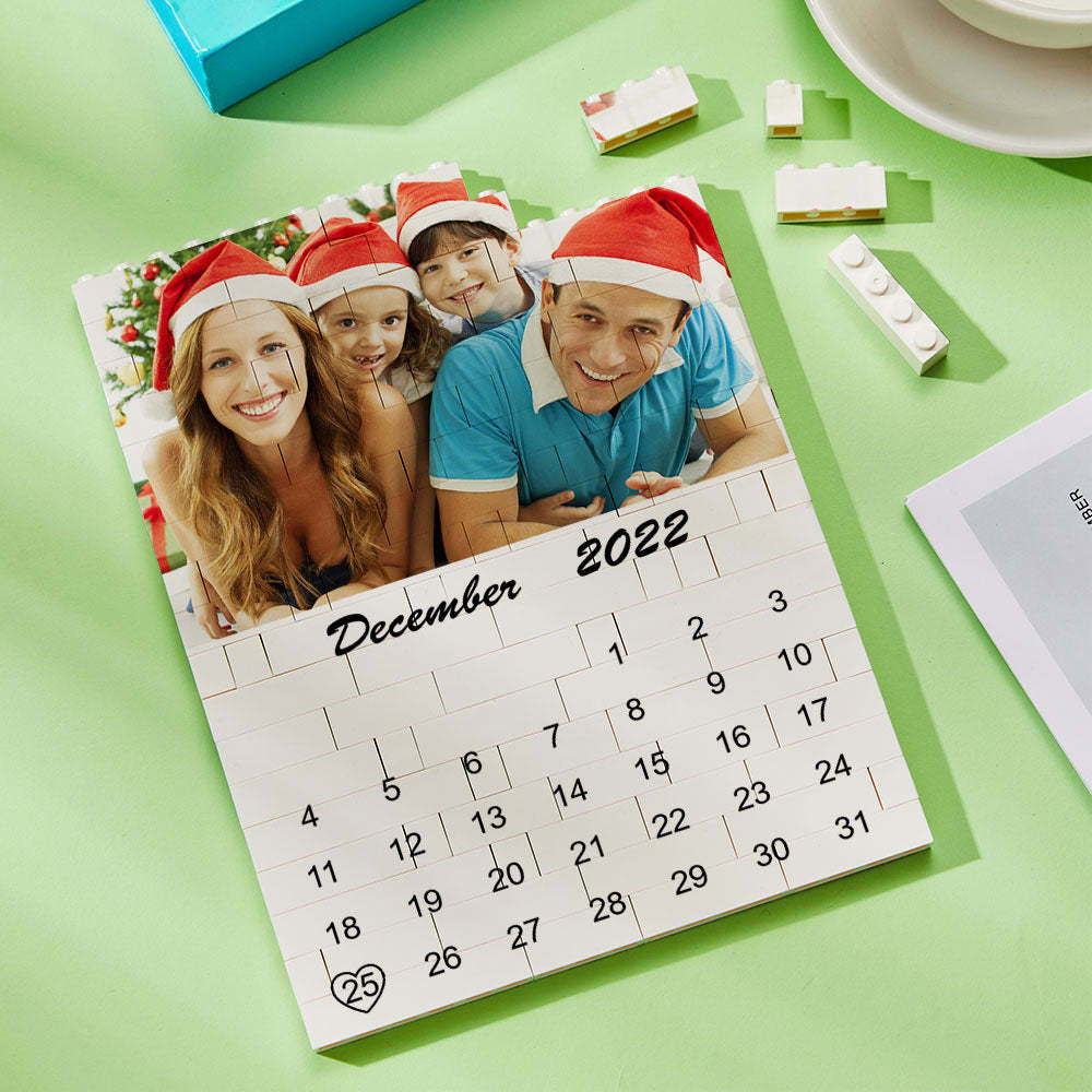 Aangepaste Foto Bouwsteen Puzzel Kalender Belangrijke Datum Cadeaus Voor Hem - SokkenFoto