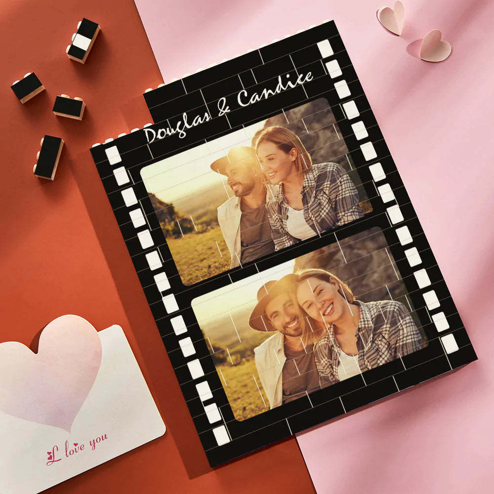 Aangepaste Bouwsteenpuzzel Verticaal Gebouw Foto Brick Film Style Valentine Gift - SokkenFoto