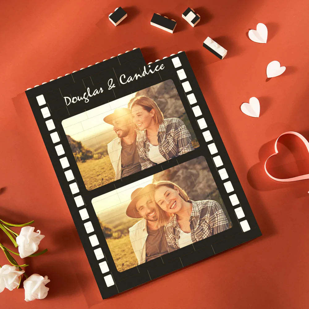 Aangepaste Bouwsteenpuzzel Verticaal Gebouw Foto Brick Film Style Valentine Gift - SokkenFoto