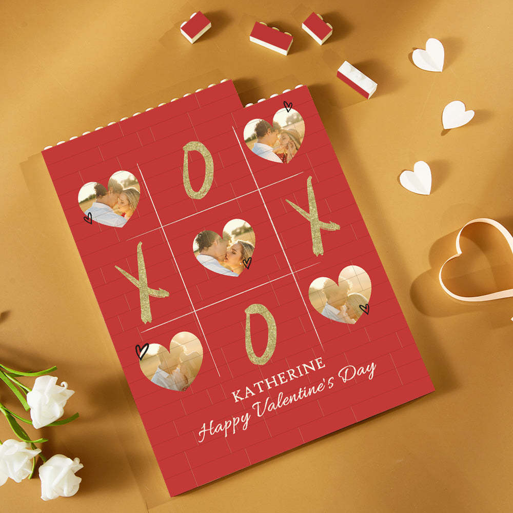 Aangepaste Bouwsteenpuzzel Verticale Bouwfotosteen Voor Geliefde Happy Valentine's Day Xoxo - SokkenFoto