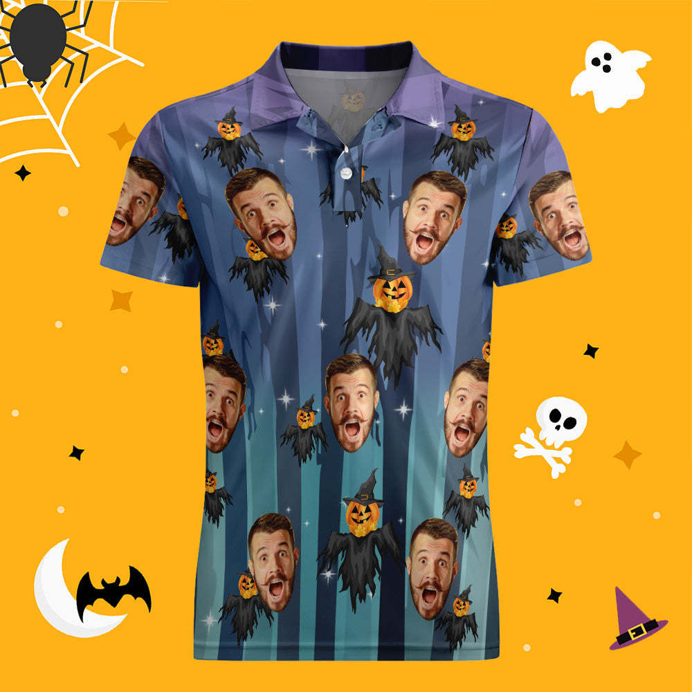Mannen Aangepaste Grappig Gezicht Shirt Gepersonaliseerde Golfshirts Voor Halloween Drama Cadeau Batman - SokkenFoto