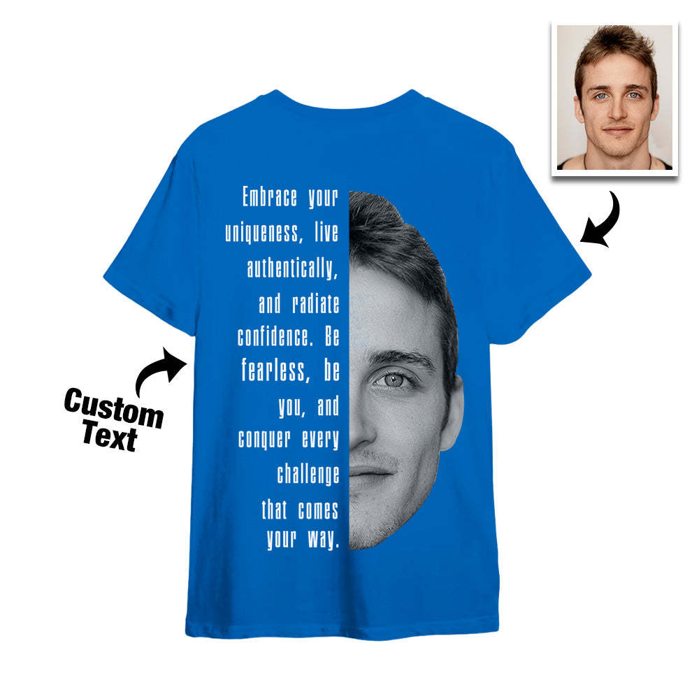Aangepaste Tekst En Gezicht T-shirts Gepersonaliseerd Unisex Shirt Mode Cadeau Voor Hem Voor Haar - SokkenFoto