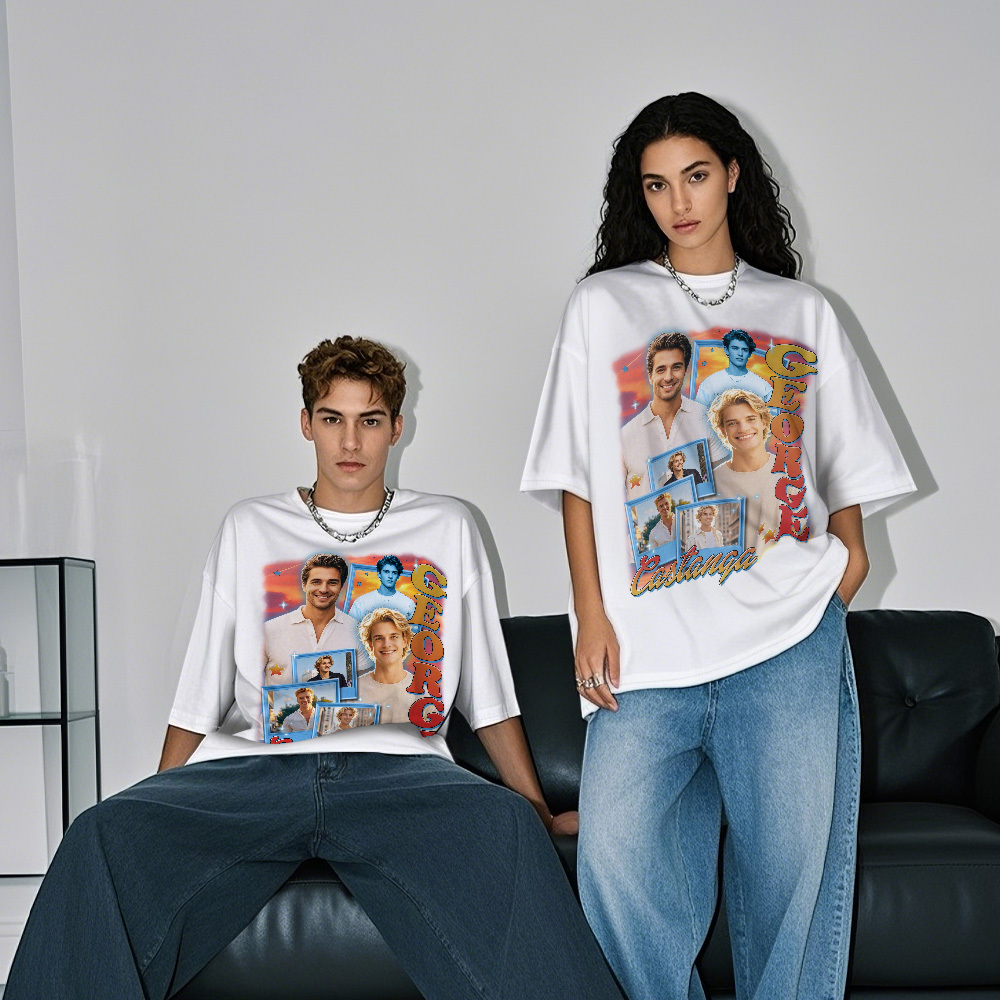 Aangepaste Vintage Foto T-shirt Gepersonaliseerde Retro T-shirts Voor Cadeau Jaren '90 Vintage - SokkenFoto