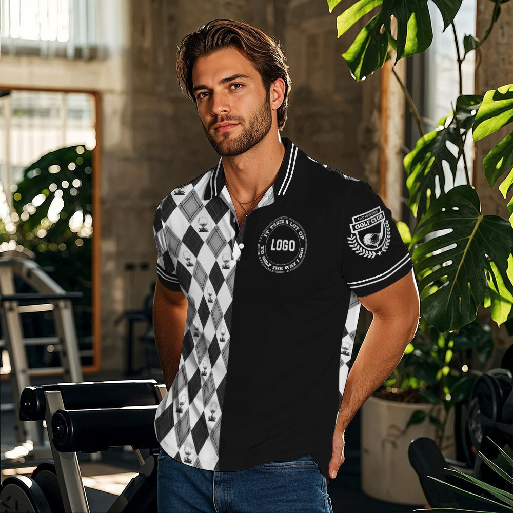 Aangepast Logo Golf Polo Hawaii Palmbomen Prestatie Polo Shirt Cadeau - SokkenFoto