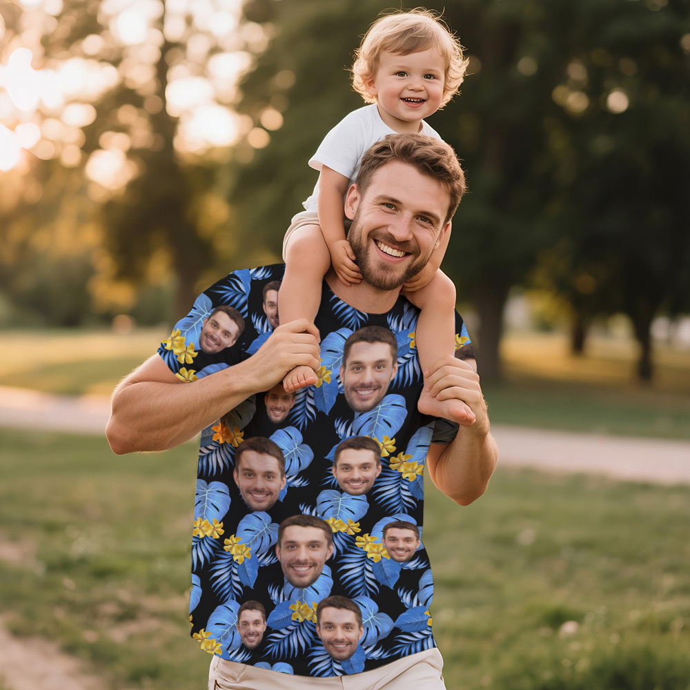 Gepersonaliseerde Foto's Voor Vaderdag, Vintage T-shirts, Gezicht T-shirt, Gepersonaliseerd Cadeau Voor Vader - SokkenFoto