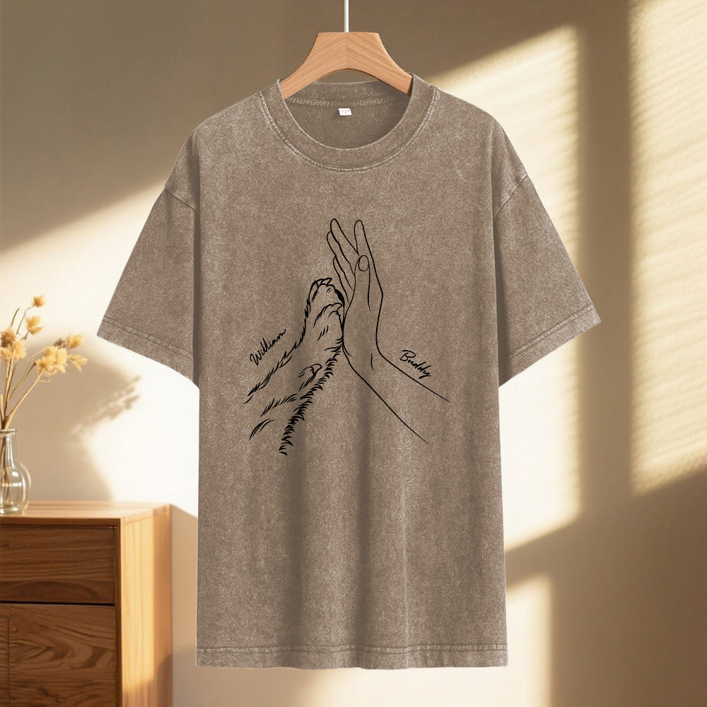 Gepersonaliseerde Pet Name Mash T-shirt, Gepersonaliseerd, Veelkleurig, Grappig Shirt Voor Papa - SokkenFoto