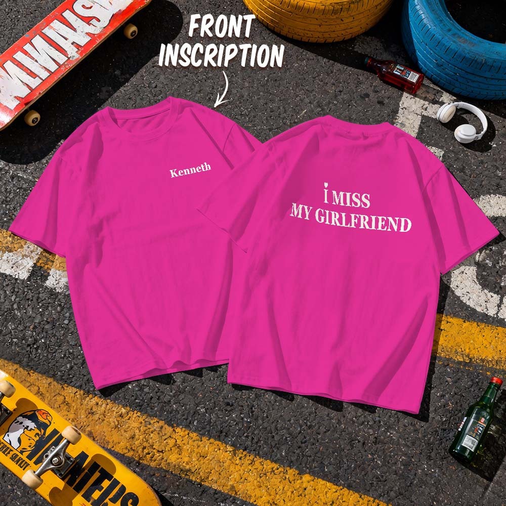 Op Maat Gemaakt Vintage Bootleg Shirt Van Katoen Met Naam, Gepersonaliseerd Shirt, T-shirt Uit De Jaren 90 Met De Tekst 'i Love My Girlfriend'. - SokkenFoto