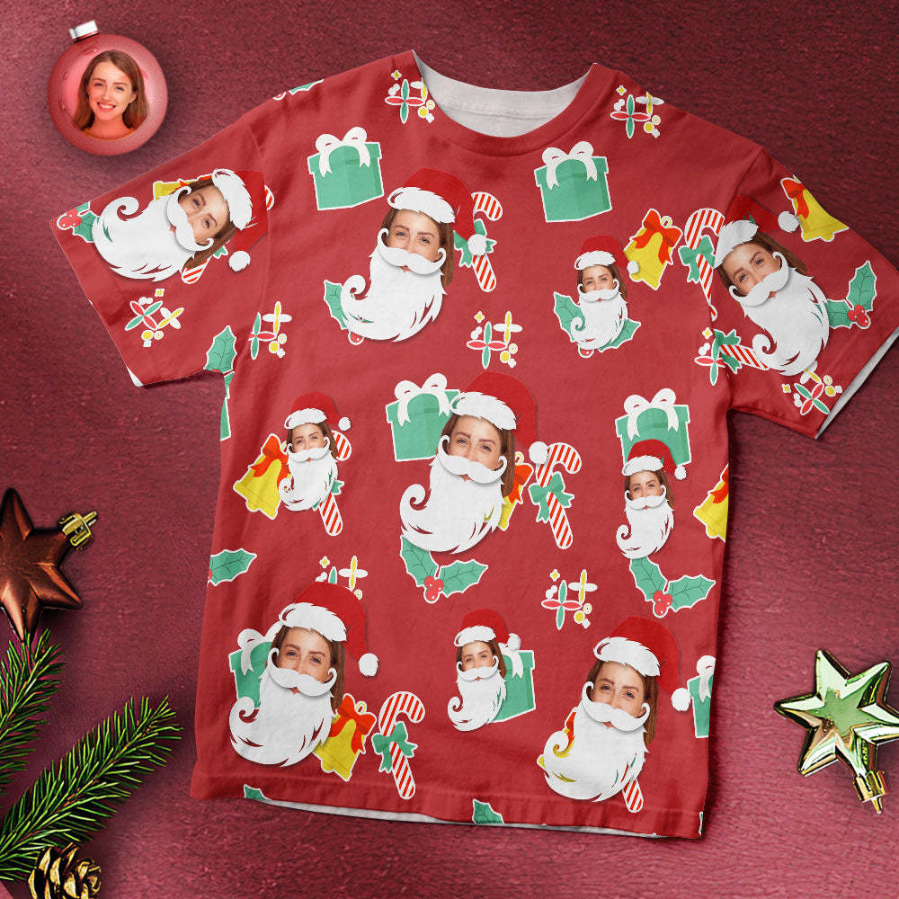 Custom Face T-shirt Christmas Bell Gepersonaliseerde Kerstcadeaus - SokkenFoto