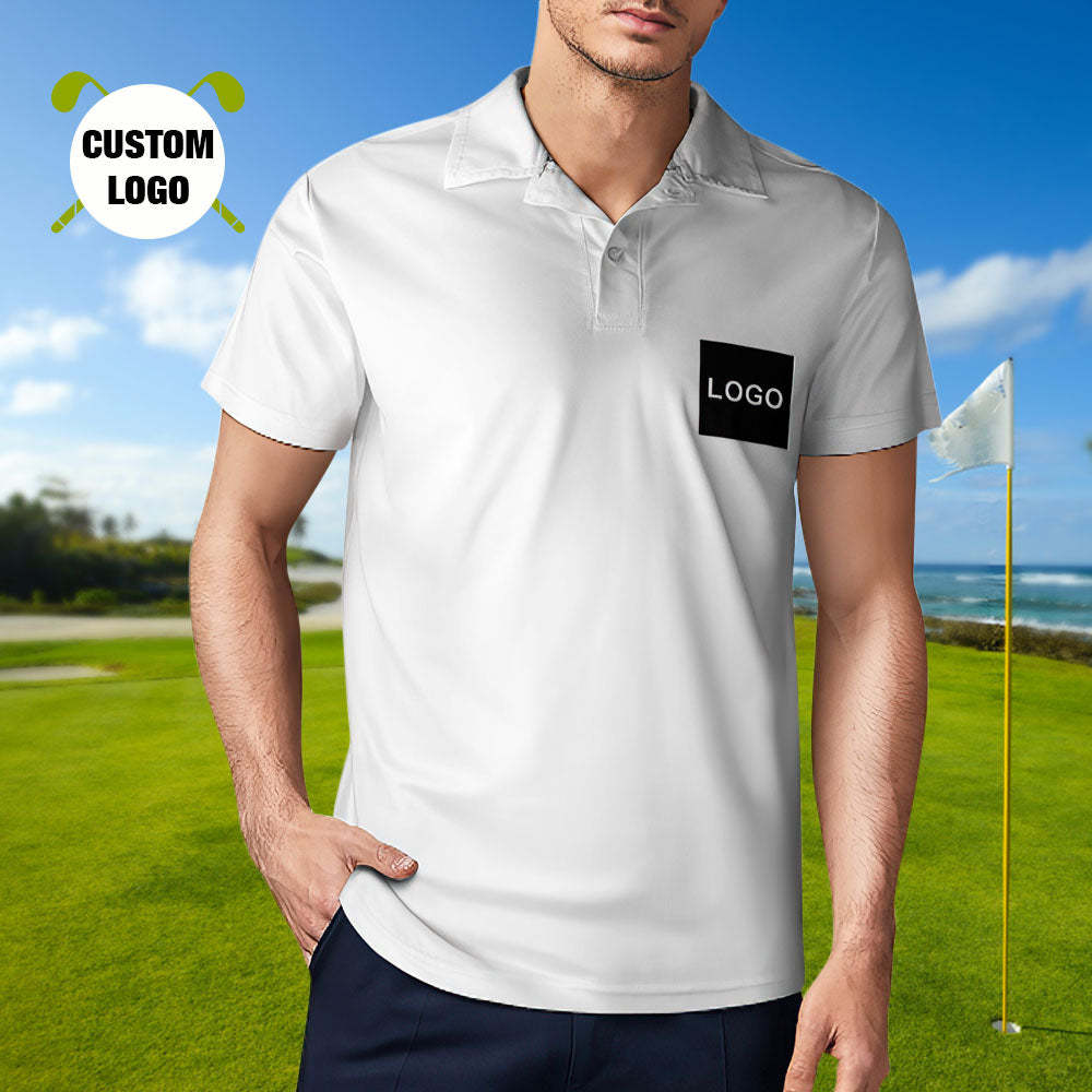 Heren Poloshirt Met Eigen Logo, Gepersonaliseerde Golfshirts - SokkenFoto