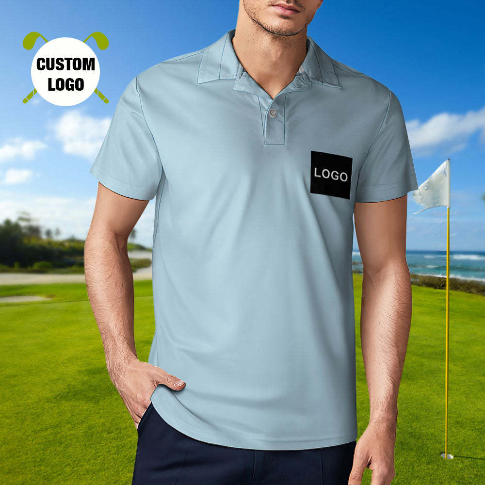 Heren Poloshirt Met Eigen Logo, Gepersonaliseerde Golfshirts - SokkenFoto