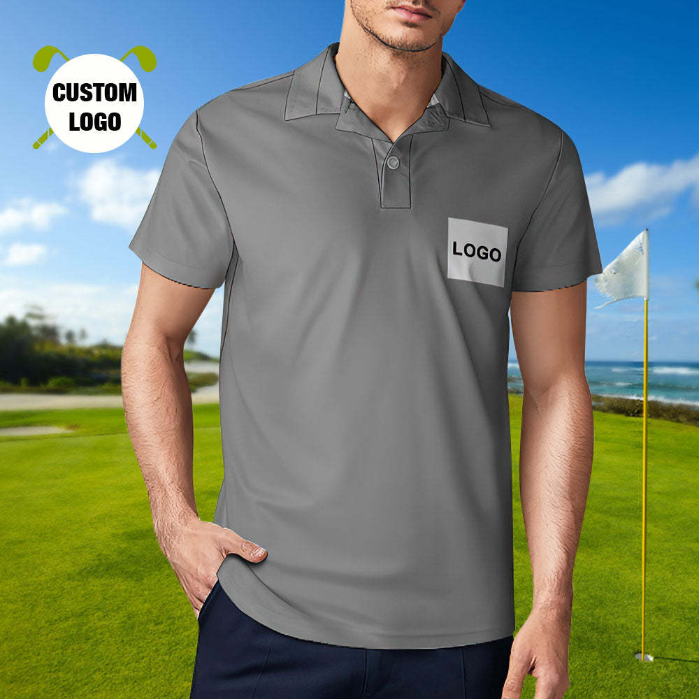 Heren Poloshirt Met Eigen Logo, Gepersonaliseerde Golfshirts - SokkenFoto