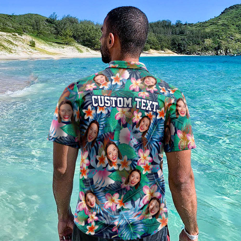 Aangepaste Hawaiiaanse Shirts Kleurrijke Bloemen Online Preview Gepersonaliseerd Aloha Beach-shirt Voor Heren - SokkenFoto