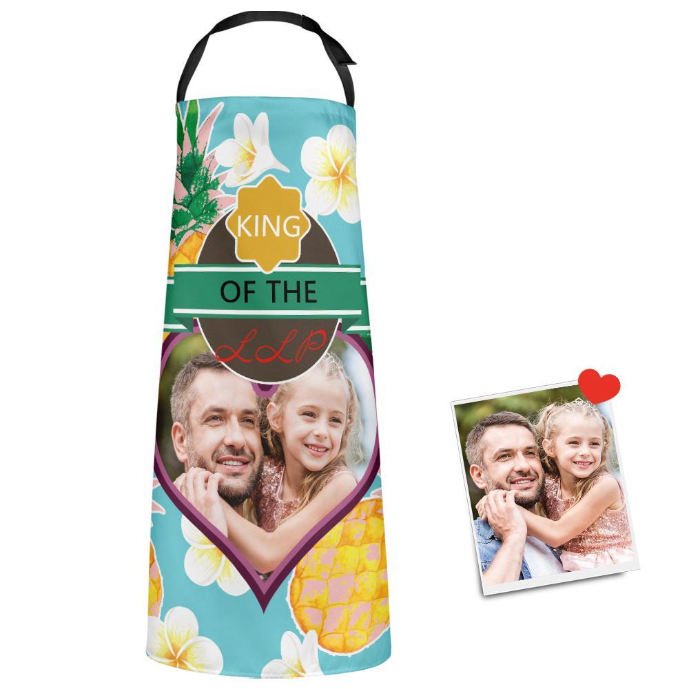 Aangepaste Gezicht Keukenschort Hele Foto Afdrukken Bloemen En Ananas Patroon Schort