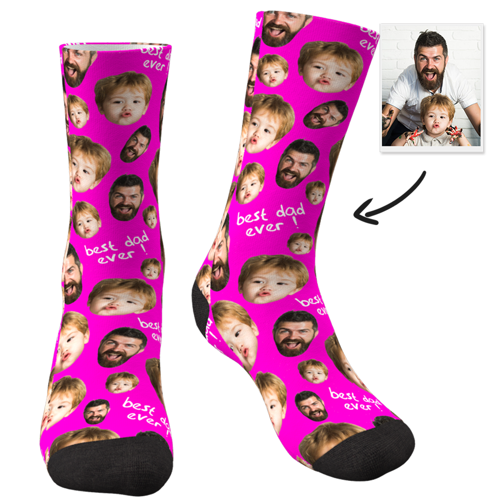 Custom Face Socks To The Best Dad-SokkenFoto