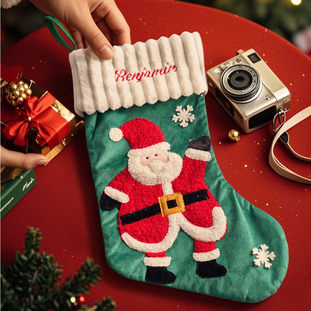 Gepersonaliseerde Kerstsok Met Naamborduurwerk Kerstsokken Cadeau Voor Familie - SokkenFoto