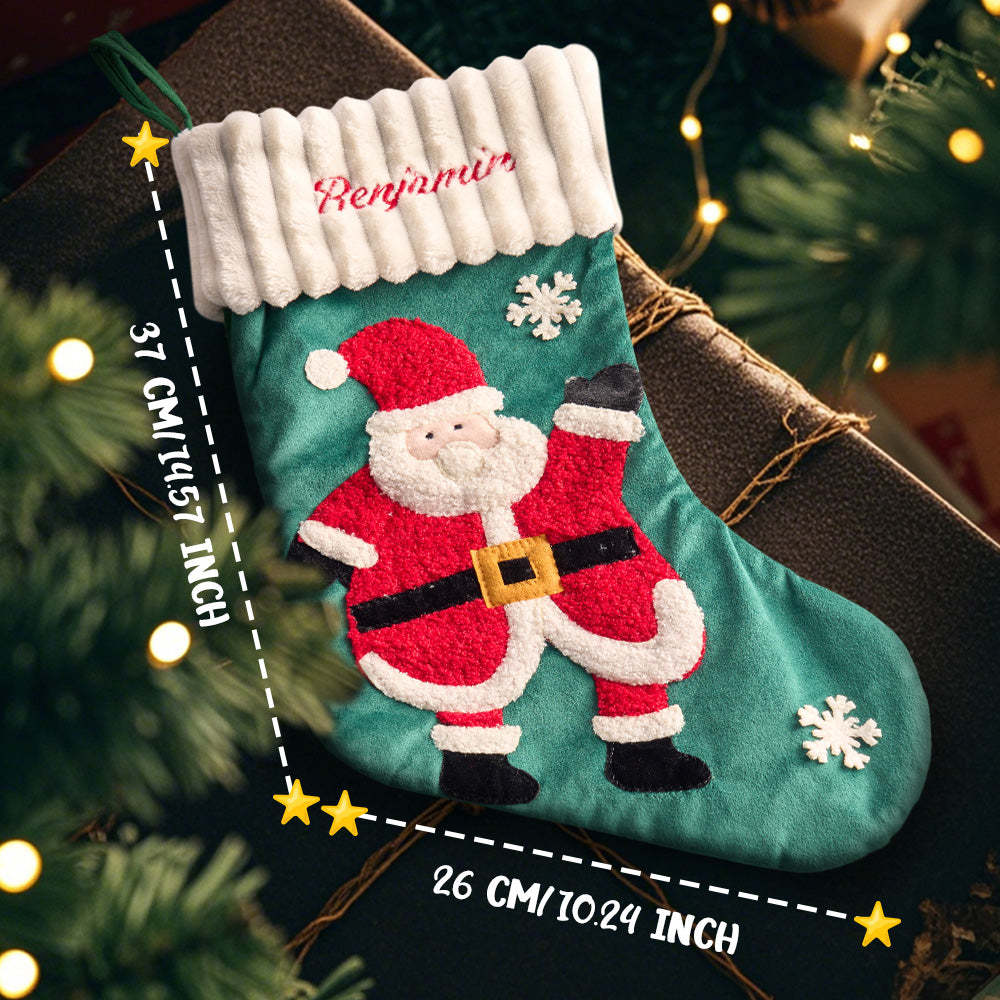 Gepersonaliseerde Kerstsok Met Naamborduurwerk Kerstsokken Cadeau Voor Familie - SokkenFoto