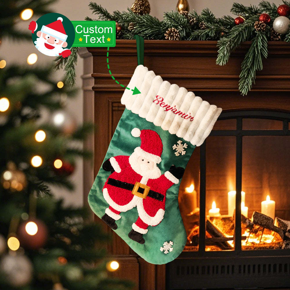 Gepersonaliseerde Kerstsok Met Naamborduurwerk Kerstsokken Cadeau Voor Familie - SokkenFoto