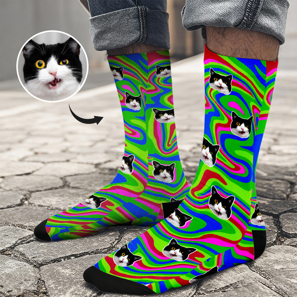 Kerstsokken Gepersonaliseerde Gezichtssokken Gepersonaliseerd Grappig Aangepast Ontwerp Beste Cadeau-idee Voor Kerstmis - SokkenFoto