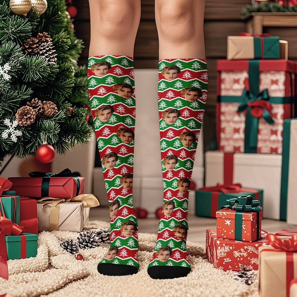 Aangepaste Kniekousen Voor Geliefden, Cadeaus Voor Een Vrolijk Kerstfeest - SokkenFoto