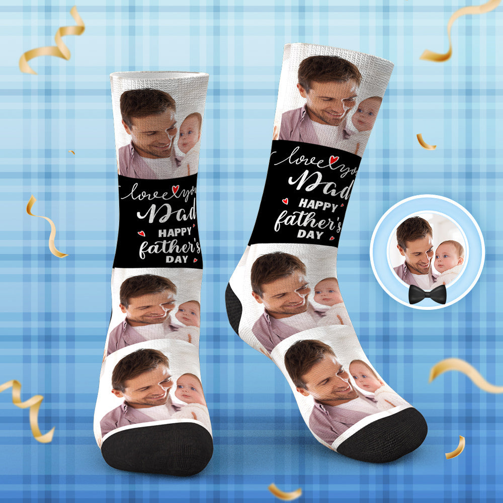 Aangepaste Foto Sokken Ik Hou Van Je Papa Gepersonaliseerde Vaderdag Cadeaus