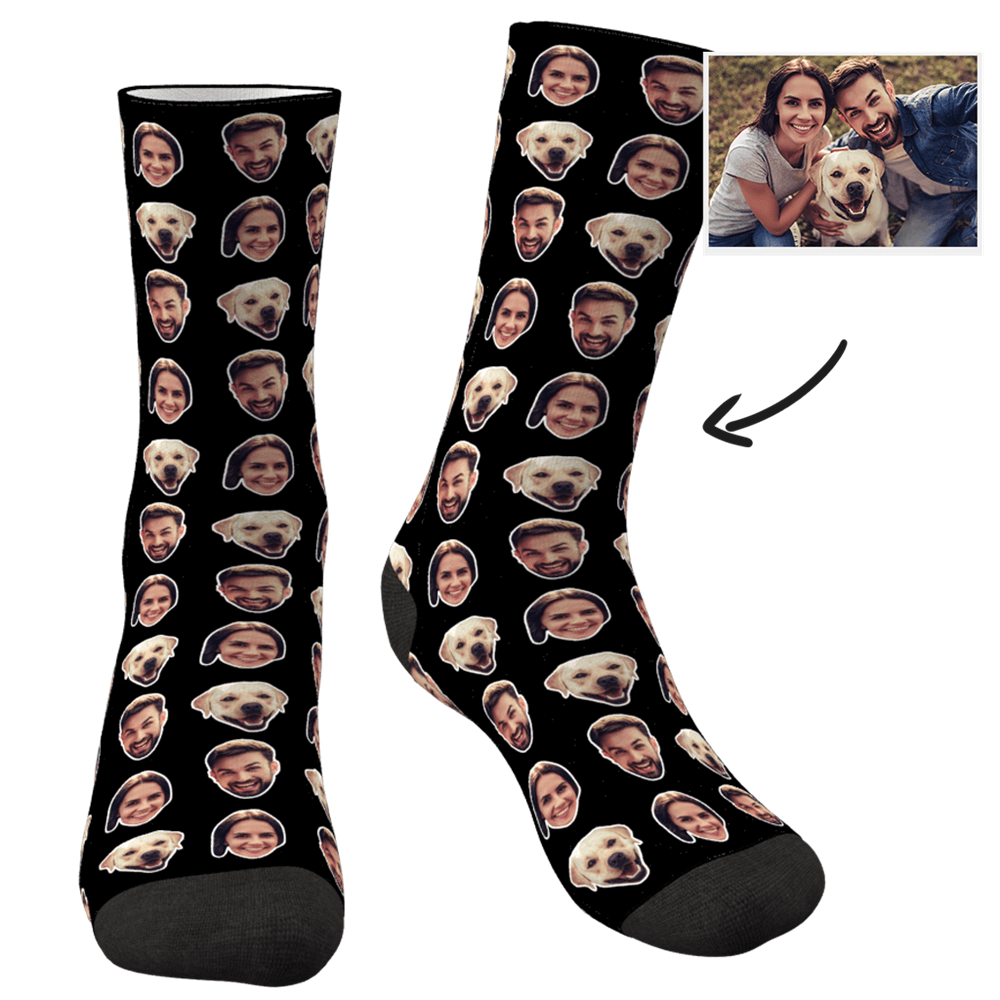 Personalised Socks/Face Socks/Custom Socks - Colorful Two Faces