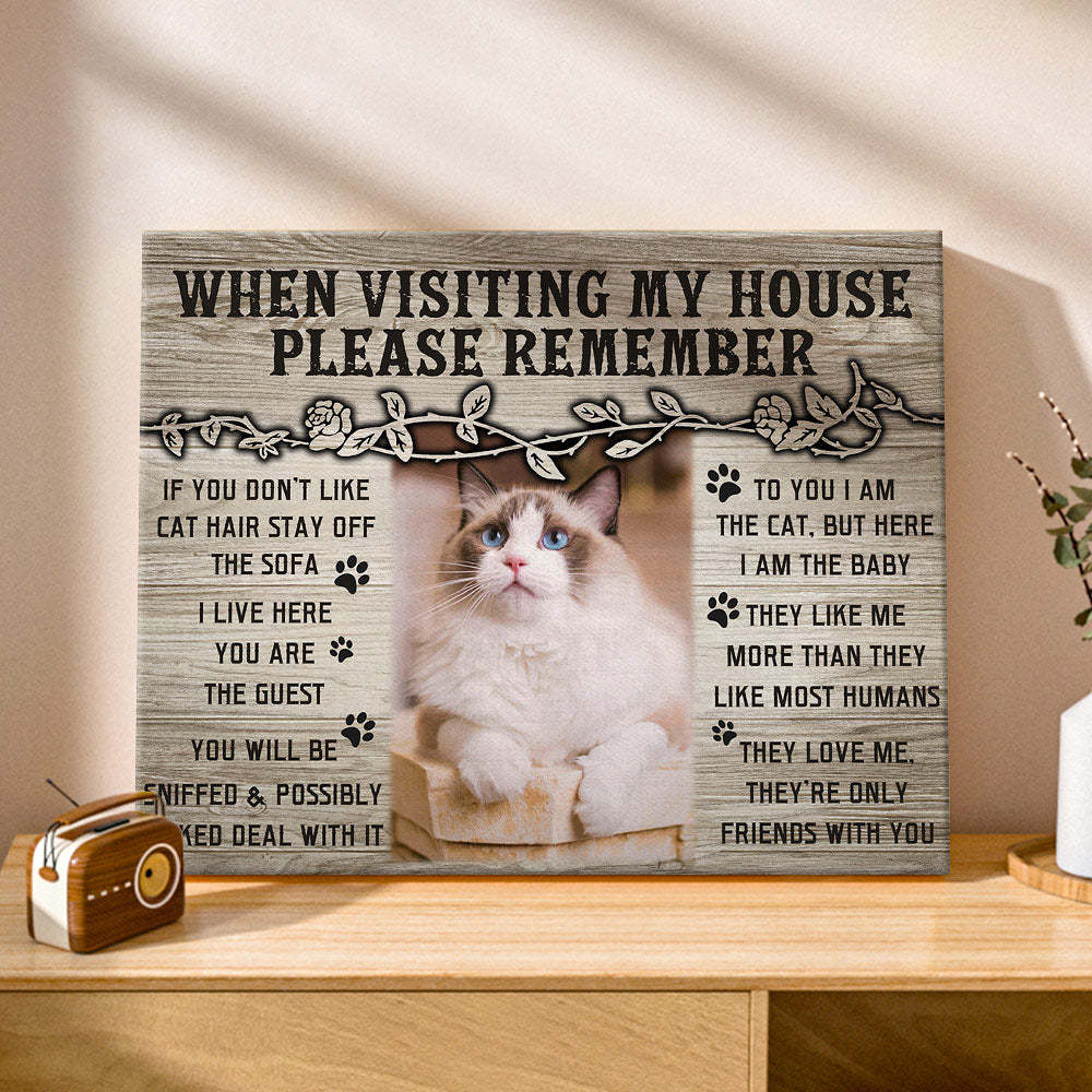 Custom Cat Home Decor Canvas Prints Pet Lover Gifts Funny Cat Wall Decor - SokkenFoto