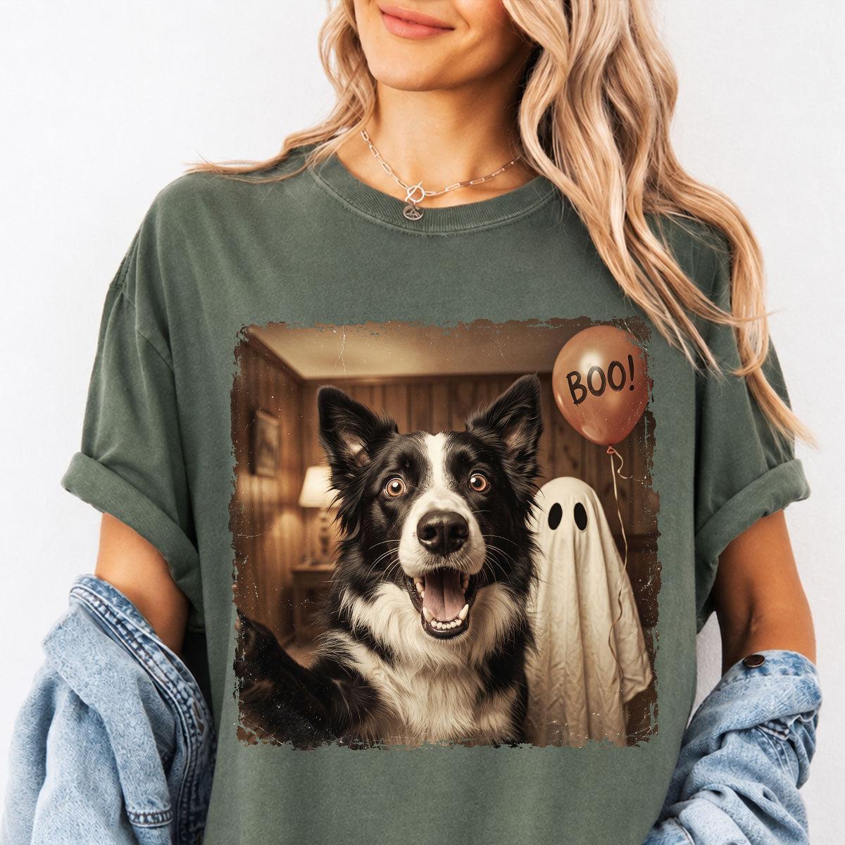 Gepersonaliseerde Halloween-shirt Met Foto Van Hond Of Kat - Trendy Vintage Griezelshirt Voor Huisdierliefhebbers - SokkenFoto