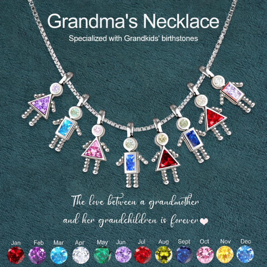 Gepersonaliseerde Geboortesteen Hanger Ketting Voor Kinderen, Cadeau Voor Mama Of Oma