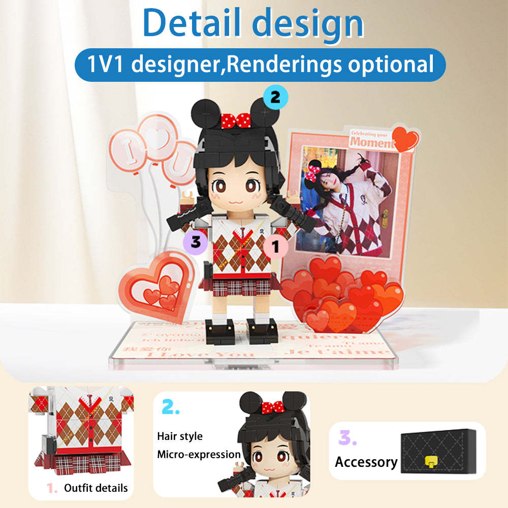 Duddu Brick Figures Verrassingsgeschenken: Op Maat Gemaakte Duddu Brick Figures-fotoaanpassing Voor Een Persoon, Diy Duddu Brick Figures-ornamenten Voor Vriendjes, Vriendinnen Of Creatieve Cadeaus Voor Koppels. - SokkenFoto