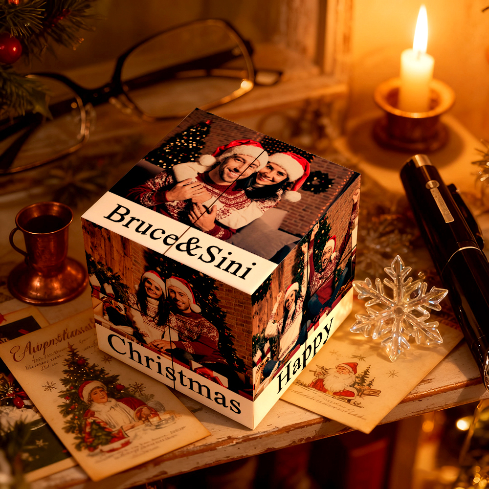 Aangepaste Infinity Foto Rubik's Cube Foto Vouwbare Koppel Foto Kubus Cadeaus Voor Kerstcadeaus - SokkenFoto