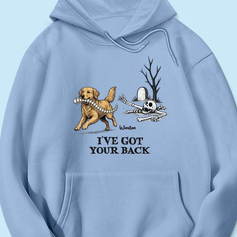 Ik Sta Achter Je - T-shirt Met Gepersonaliseerde Foto Van Een Hond Die Zijn Ruggengraat Steelt - Grappig Halloweenkostuum Voor Hondenliefhebbers - SokkenFoto
