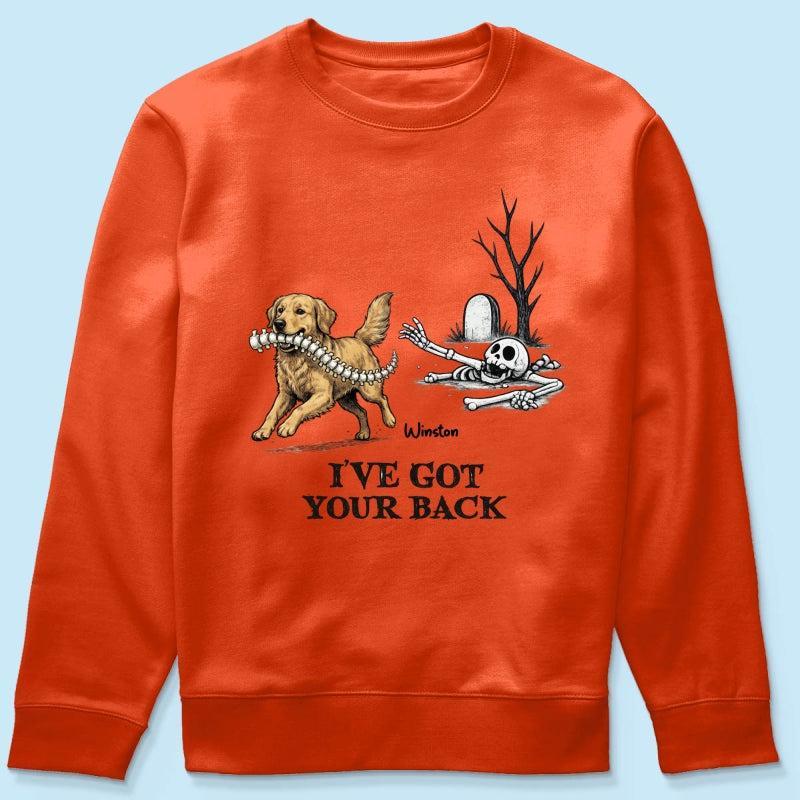 Ik Sta Achter Je - T-shirt Met Gepersonaliseerde Foto Van Een Hond Die Zijn Ruggengraat Steelt - Grappig Halloweenkostuum Voor Hondenliefhebbers - SokkenFoto