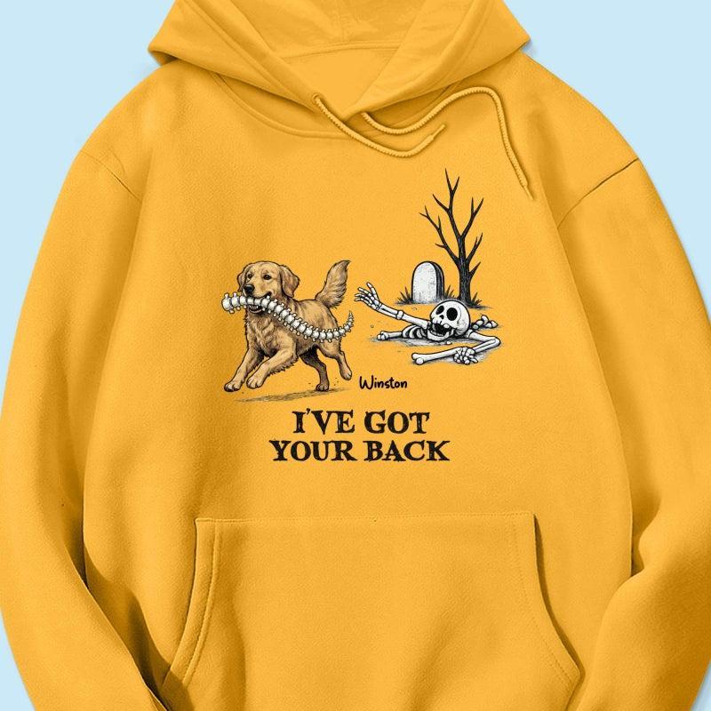 Ik Sta Achter Je - T-shirt Met Gepersonaliseerde Foto Van Een Hond Die Zijn Ruggengraat Steelt - Grappig Halloweenkostuum Voor Hondenliefhebbers - SokkenFoto