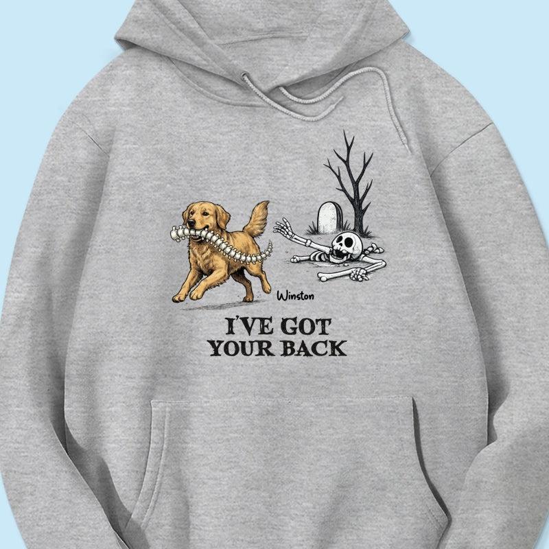 Ik Sta Achter Je - T-shirt Met Gepersonaliseerde Foto Van Een Hond Die Zijn Ruggengraat Steelt - Grappig Halloweenkostuum Voor Hondenliefhebbers - SokkenFoto