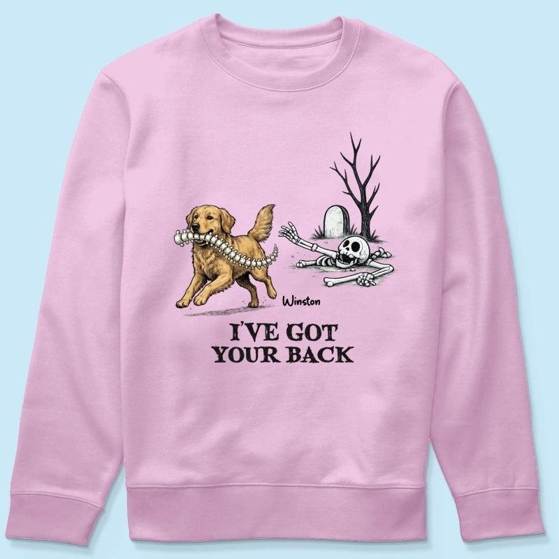 Ik Sta Achter Je - T-shirt Met Gepersonaliseerde Foto Van Een Hond Die Zijn Ruggengraat Steelt - Grappig Halloweenkostuum Voor Hondenliefhebbers - SokkenFoto