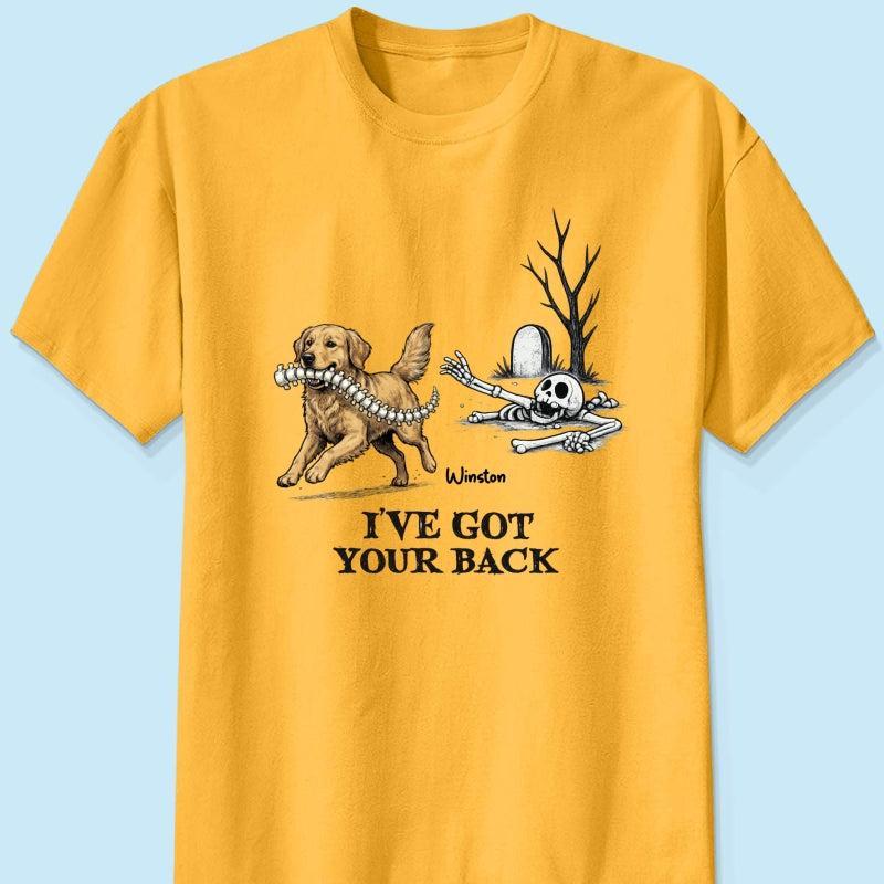 Ik Sta Achter Je - T-shirt Met Gepersonaliseerde Foto Van Een Hond Die Zijn Ruggengraat Steelt - Grappig Halloweenkostuum Voor Hondenliefhebbers - SokkenFoto