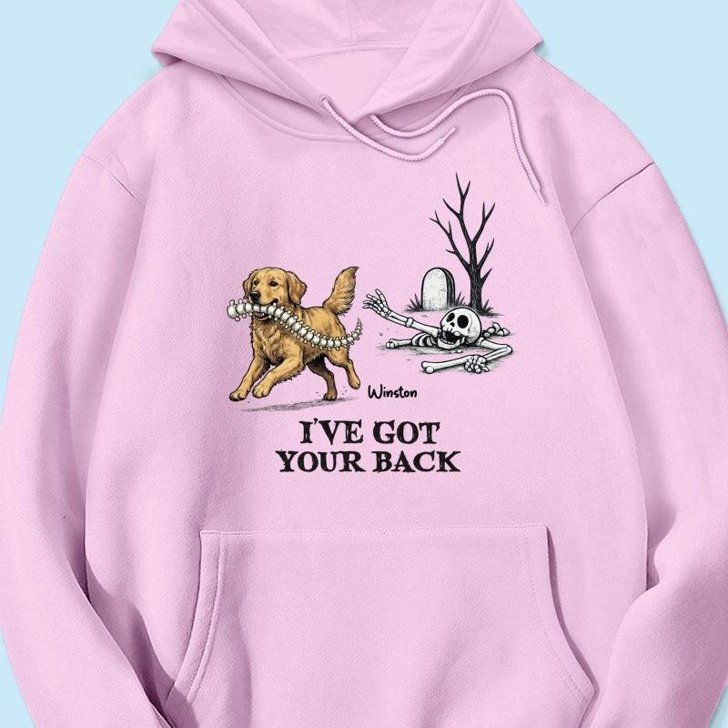 Ik Sta Achter Je - T-shirt Met Gepersonaliseerde Foto Van Een Hond Die Zijn Ruggengraat Steelt - Grappig Halloweenkostuum Voor Hondenliefhebbers - SokkenFoto