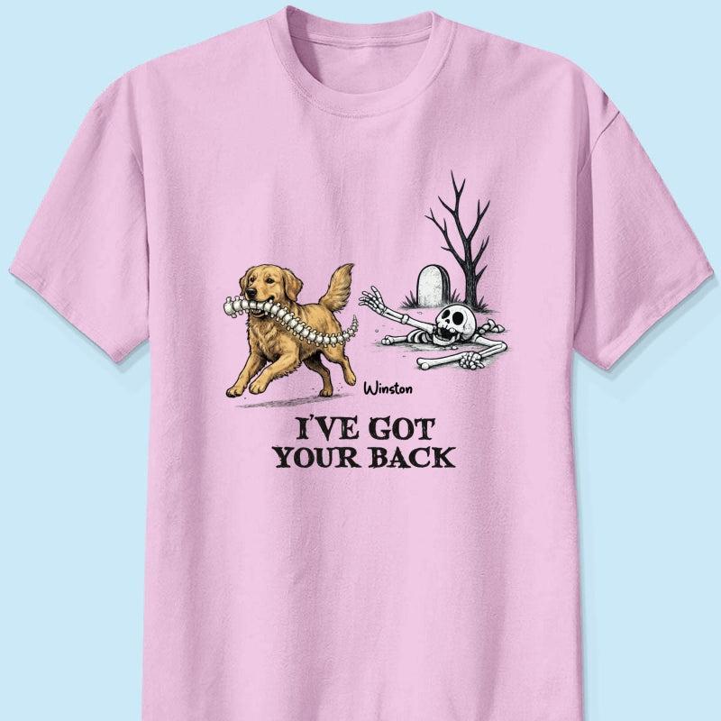 Ik Sta Achter Je - T-shirt Met Gepersonaliseerde Foto Van Een Hond Die Zijn Ruggengraat Steelt - Grappig Halloweenkostuum Voor Hondenliefhebbers - SokkenFoto