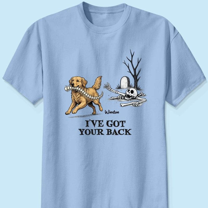 Ik Sta Achter Je - T-shirt Met Gepersonaliseerde Foto Van Een Hond Die Zijn Ruggengraat Steelt - Grappig Halloweenkostuum Voor Hondenliefhebbers - SokkenFoto
