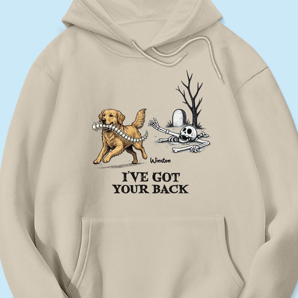 Ik Sta Achter Je - T-shirt Met Gepersonaliseerde Foto Van Een Hond Die Zijn Ruggengraat Steelt - Grappig Halloweenkostuum Voor Hondenliefhebbers - SokkenFoto