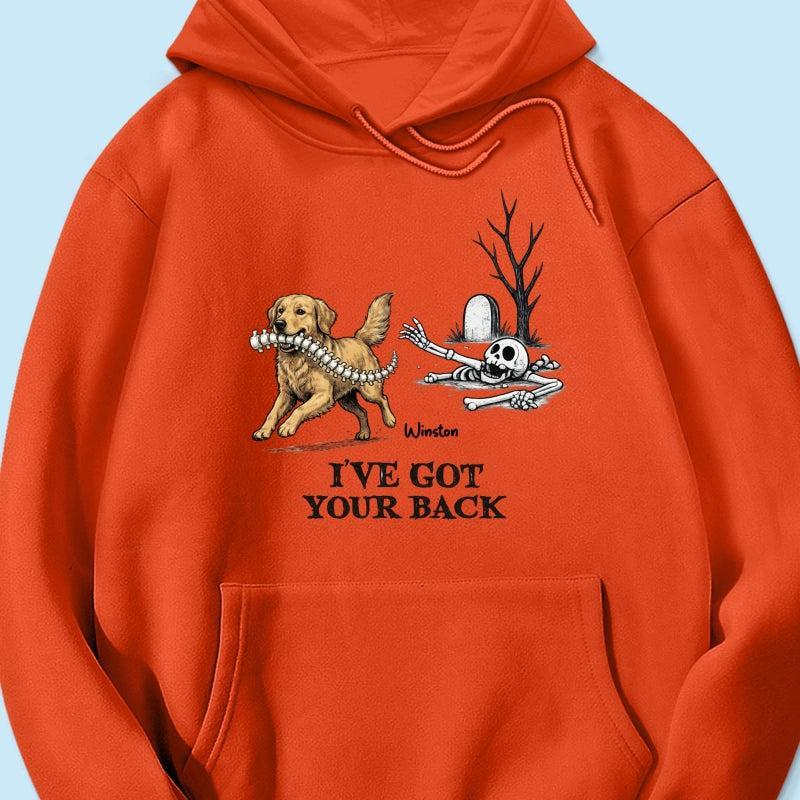 Ik Sta Achter Je - T-shirt Met Gepersonaliseerde Foto Van Een Hond Die Zijn Ruggengraat Steelt - Grappig Halloweenkostuum Voor Hondenliefhebbers - SokkenFoto