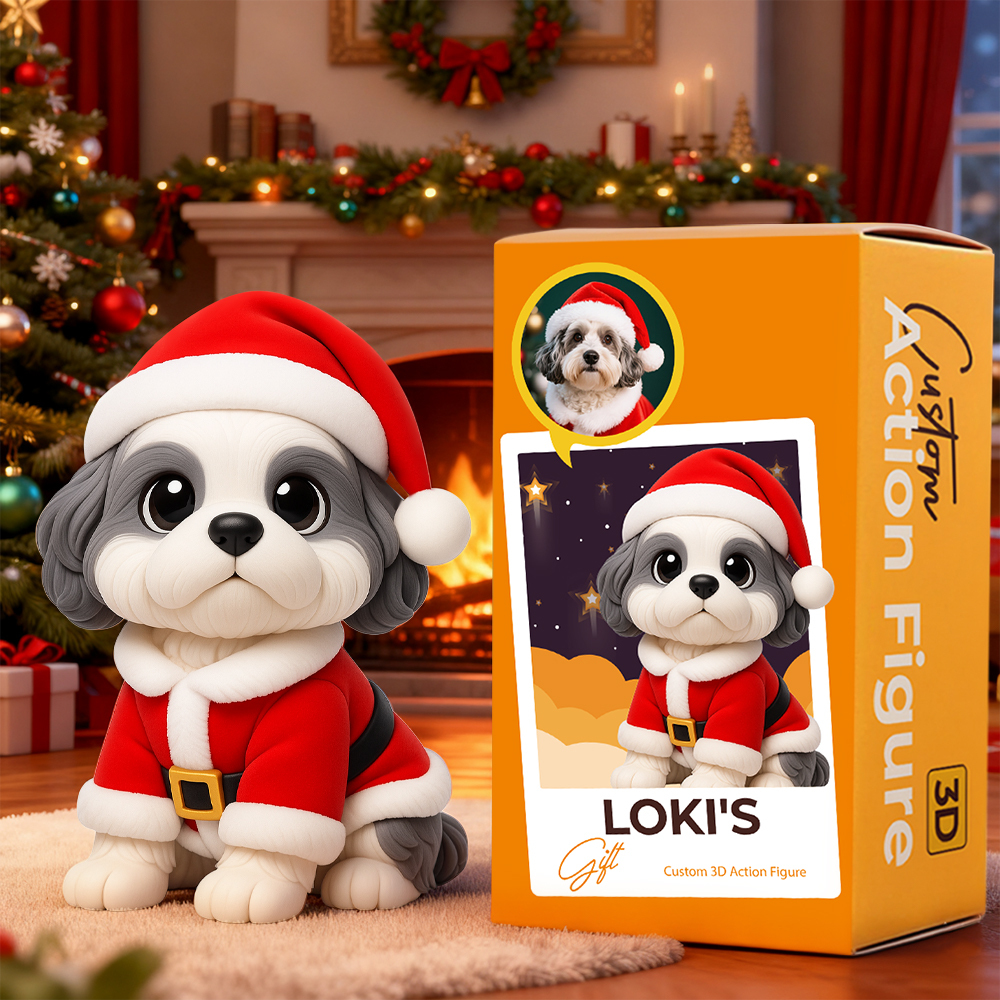 Maak Je Eigen 3d-kerstactiefiguur, Gepersonaliseerd Desk Buddy-cadeau-idee Voor De Feestdagen - SokkenFoto