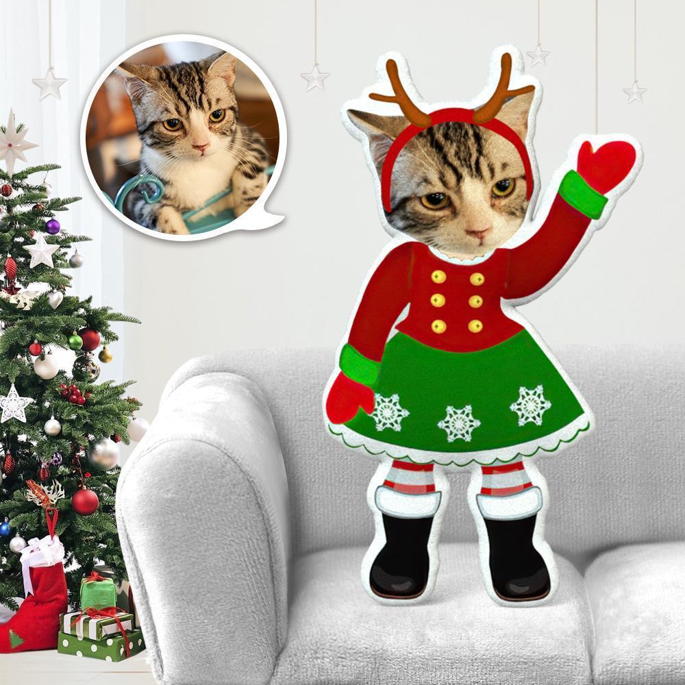 Aangepaste Hond Gezicht Op Kussen Hond Gezicht Cartoon Lichaam Kussen Gepersonaliseerde Foto Kussen Cadeau - Kerstmis Meisje Minime Kussen - SokkenFoto