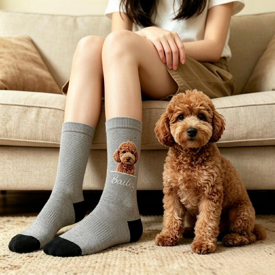 Sokken Met Gepersonaliseerde Huisdierfoto's, Sokken Met Huisdierafbeeldingen, Sokken Met Hondenprint, Moederdagcadeaus, Cadeaus Voor Katten-/hondenbaasjes, Sokken Met Hondengezicht, Cadeaus Voor Dierenliefhebbers - SokkenFoto
