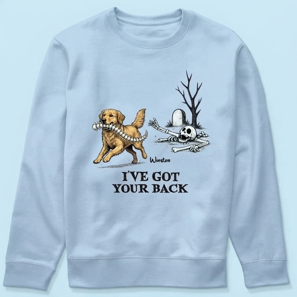 Ik Sta Achter Je - T-shirt Met Gepersonaliseerde Foto Van Een Hond Die Zijn Ruggengraat Steelt - Grappig Halloweenkostuum Voor Hondenliefhebbers - SokkenFoto