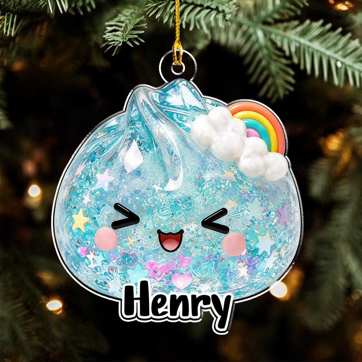 Op Maat Leuk Cadeau Voor Kinderen Dumpling Squishy Kerstornament • Schattige Dumplings - Gepersonaliseerde Acrylornament - SokkenFoto